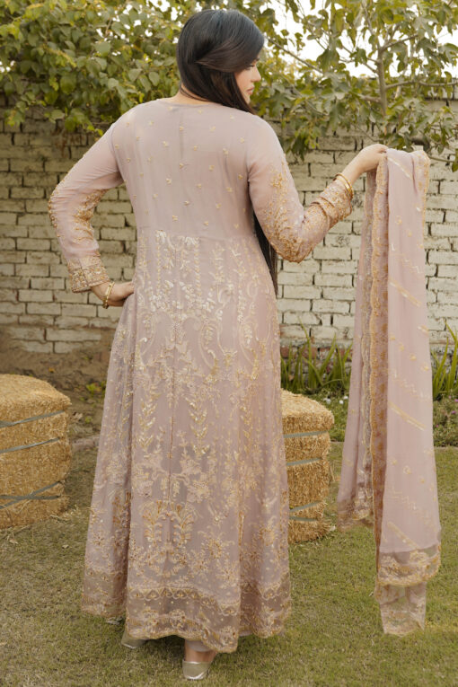 GOWN Dusty Rose Khushboo BLACKWOOD CRINKLE CHIFFON - Image 5