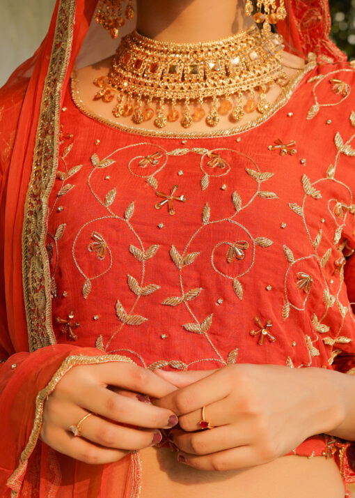 Rameen Red Lehnga - Image 2