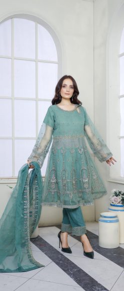 Mint Green Organza EMBROIDERED BR800310