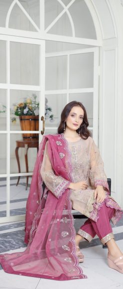 DUSTY ROSE EMBROIDERED Cutwork BR800309