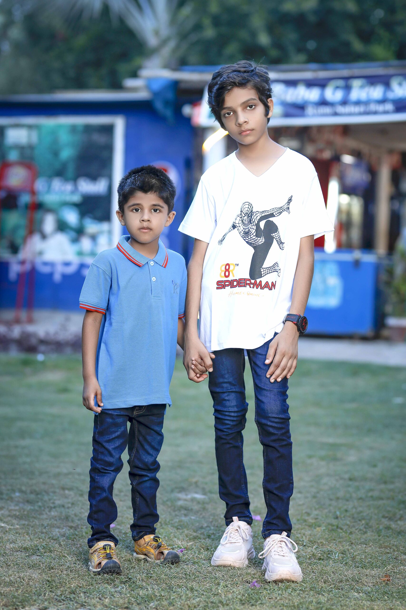 Deep Sky-Blue Polo kids Shirt - Image 3