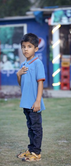 Deep Sky-Blue Polo kids Shirt