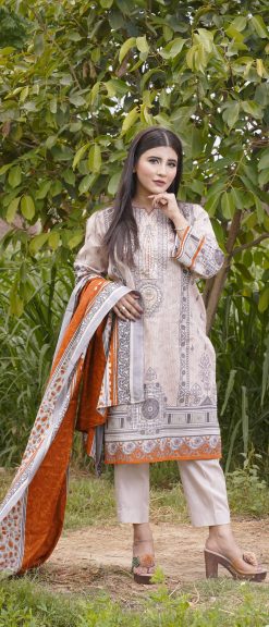 Printed Lawn Dress-BR8003