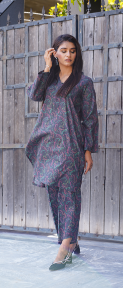 Digital Print Lawn Dress-BR8013