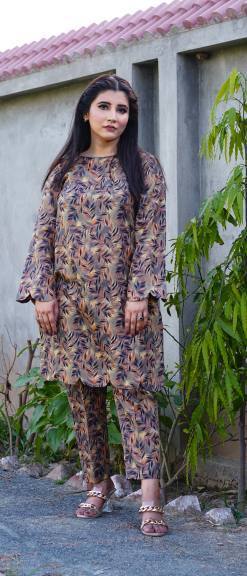 Digital Print Lawn Dress-BR8010